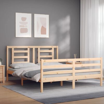 vidaXL Рамка за легло с табла 5FT King Size масивно дърво