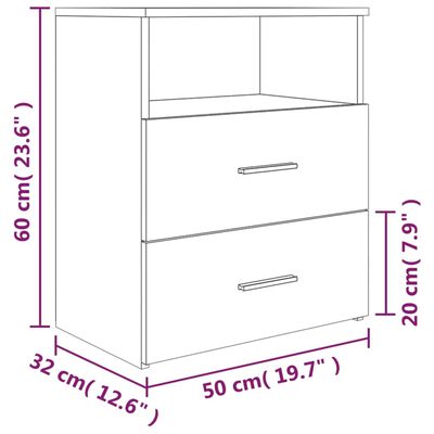 vidaXL Нощно шкафче, опушен дъб, 50x32x60 см