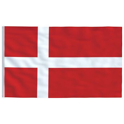 vidaXL Флаг на Дания и стълб 5,55 м алуминий