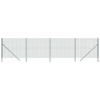 vidaXL Ограда от телена мрежа зелена 1,4x10 м поцинкована стомана