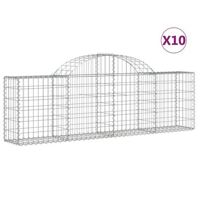 vidaXL Габионни кошници арка 10 бр 200x30x60/80 см поцинковано желязо