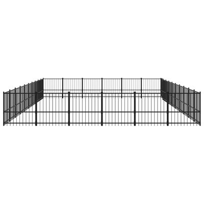 vidaXL Дворна клетка за кучета, стомана, 56,45 м²