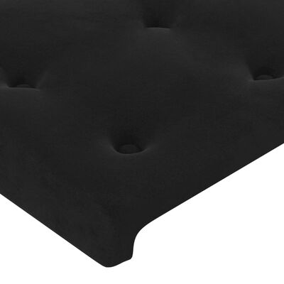 vidaXL LED горна табла за легло, черна, 180x5x78/88 см, кадифе