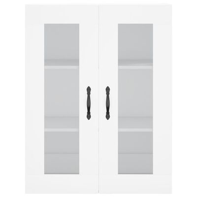 vidaXL Висок шкаф, бял, 69,5x34x180 см, инженерно дърво