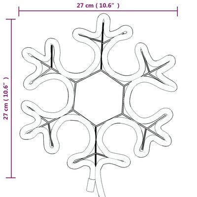 vidaXL Коледна фигура снежинка с 48 светодиода, топло бяло, 27x27 см