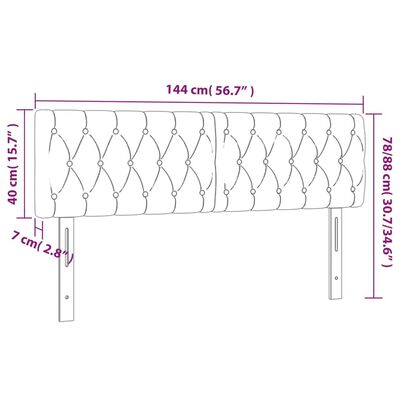 vidaXL Горни табли за легло, 2 бр, черна, 72x7x78/88 см, кадифе