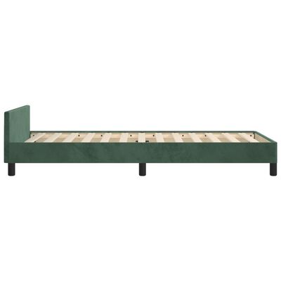 vidaXL Рамка за легло, тъмнозелена, 90x190 см, кадифе