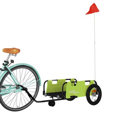 vidaXL Ремарке за колело, зелено, Оксфорд плат и желязо