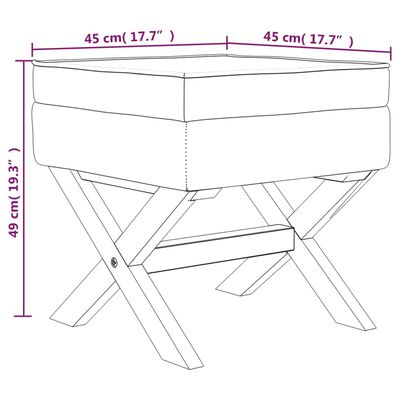 vidaXL Табуретка за съхранение, синя, 45x45x49 см, кадифе