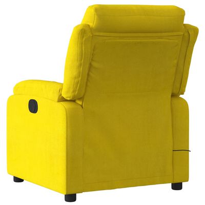 vidaXL Масажен реклайнер стол, жълт, кадифе