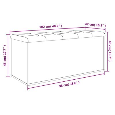 vidaXL Пейка за съхранение, кафяв дъб, 102x42x45 см, инженерно дърво