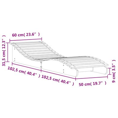 vidaXL Шезлонги, 2 бр, 205x60x31,5 см, борово дърво масив