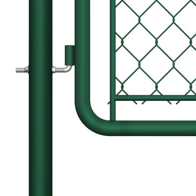 vidaXL Градинска порта, стомана, 125x395 см, зелена