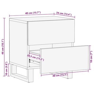 vidaXL Нощни шкафчета 2 бр 40x34x46 см регенерирано дърво масив