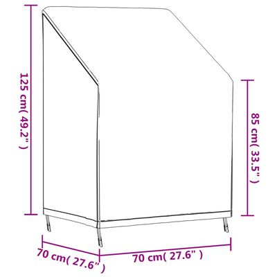 vidaXL Покривала за градински столове 2 бр 70x70x85/125см 420D Оксфорд