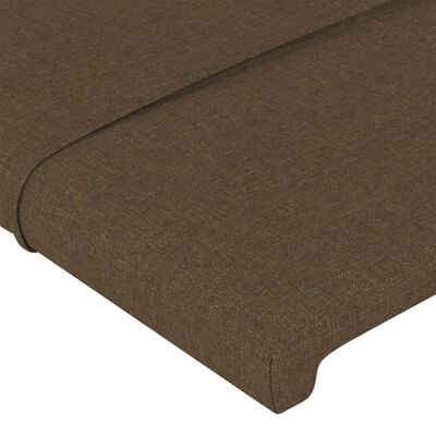 vidaXL Горни табли за легло, 2 бр, тъмнокафяви 90x5x78/88 см, плат
