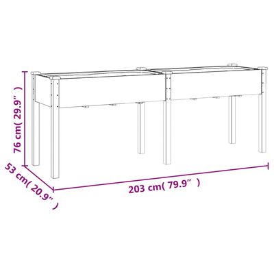 vidaXL Саксия с вложка 203x53x76 см масивна ела