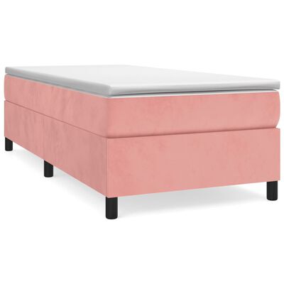 vidaXL Боксспринг легло с матрак, розово, 80x200 см, кадифе