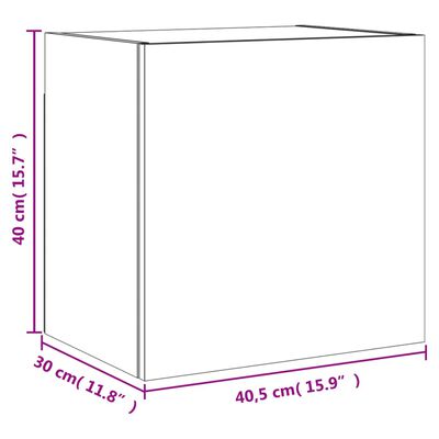 vidaXL ТВ стенен шкаф, бетонно сив, 40,5x30x40 см, инженерно дърво