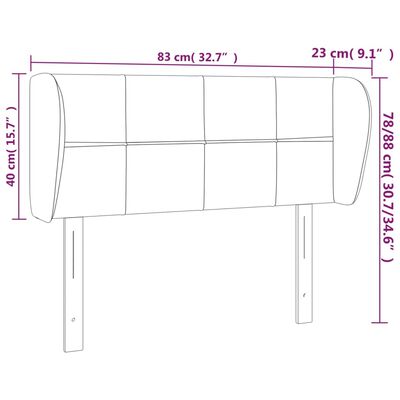 vidaXL Горна табла за легло с уши, синя, 83x23x78/88 см, плат