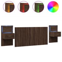 vidaXL Табла за легло с шкафчета, кафяв дъб, 160 см, инженерно дърво