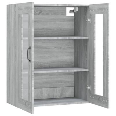 vidaXL Окачен стенен шкаф, сив сонома, 69,5x34x90 см