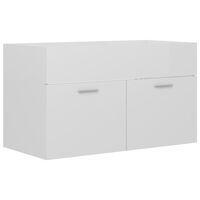 vidaXL Долен шкаф за мивка, бял гланц, 80x38,5x46 см, инженерно дърво