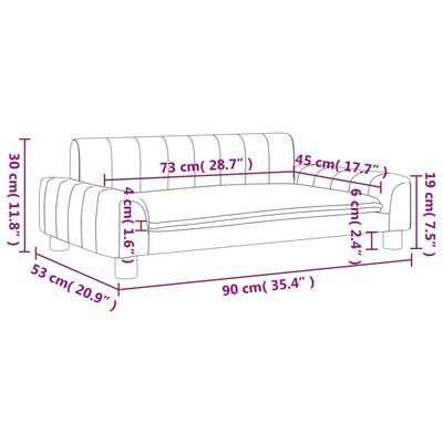 vidaXL Детски диван кремав 90x53x30 см изкуствена кожа