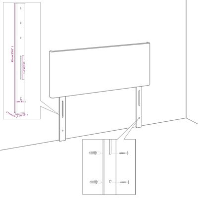 vidaXL LED Горна табла за легло, тъмнокафява, 93 x 16 x 78/88 см, плат