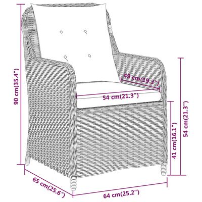 vidaXL Градински трапезен комплект, 5 части, черен