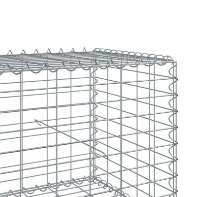 vidaXL Габионна кошница с покритие, 800x100x50 см, поцинковано желязо