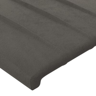vidaXL Горна табла за легло, тъмносива, 103x16x78/88 см, кадифе