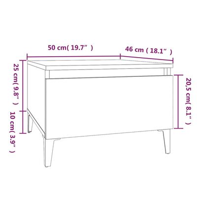 vidaXL Странични маси, 2 бр, опушен дъб, 50x46x35 см, инженерно дърво