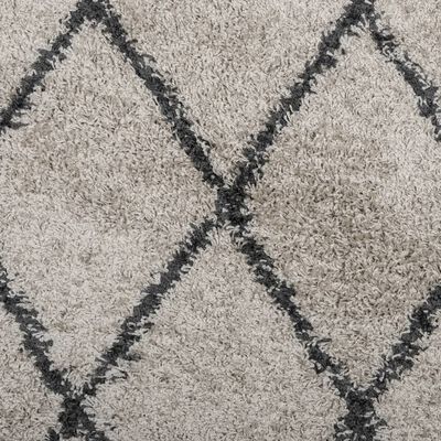 vidaXL Шаги килим с дълъг косъм "PAMPLONA" бежов и антрацит 80x150 см