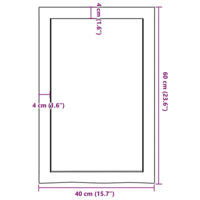 vidaXL Плот за баня тъмнокафяв 40x60x(2-6) см обработено масивно дърво