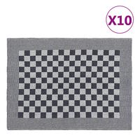 vidaXL Кухненски кърпи 10 бр черно и бяло 50x70 см памук