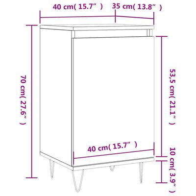 vidaXL Бюфети 2 бр бетонно сив 40x35x70 см инженерно дърво