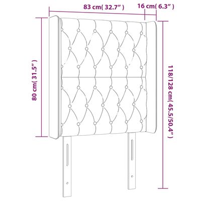 vidaXL LED горна табла за легло, тъмнозелена, 83x16x118/128 см, кадифе