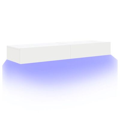 vidaXL ТВ шкафове с LED осветление, 2 бр, бели, 60x35x15,5 см