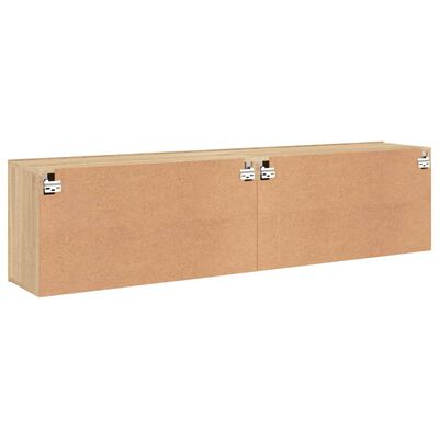 vidaXL ТВ шкафове за стенен монтаж, 2 бр, сонома дъб, 80x30x41 см