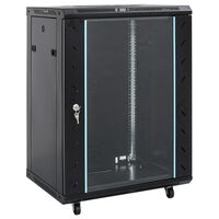 vidaXL 15U сървърен шкаф, 19", IP20, черен, 53x40x80 см