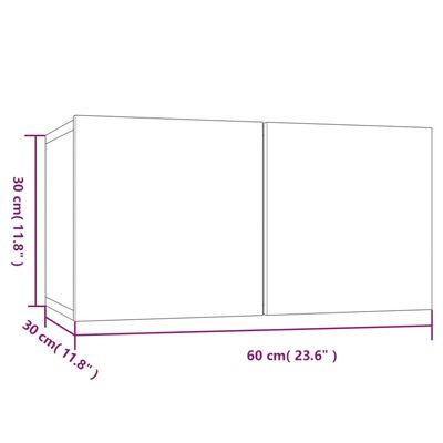 vidaXL Окачени ТB шкафове, 2 бр, опушен дъб, 60x30x30 см