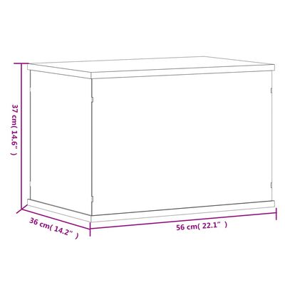 vidaXL Кутия витрина, прозрачна, 56x36x37 см, акрил