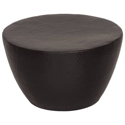 vidaXL Маса за кафе, кован алуминий, Ø 50x30 см, черна