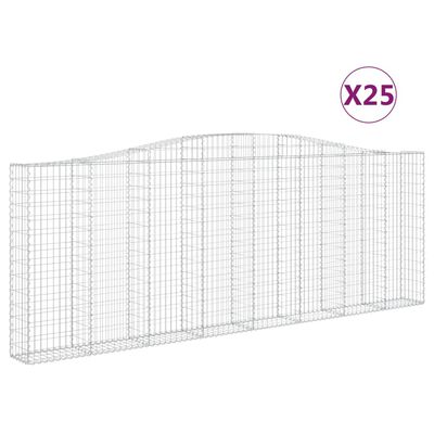 vidaXL Габионни кошници арка 25 бр 400x30x140/160см поцинковано желязо