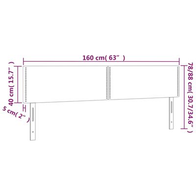 vidaXL LED Горна табла за легло, капучино, 160x5x78/88 см