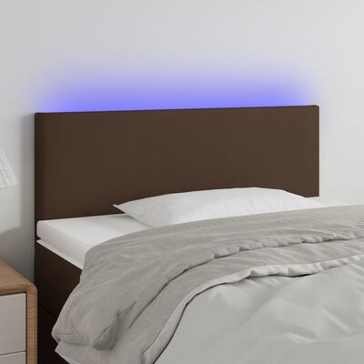 vidaXL LED Горна табла за легло, кафява, 100x5x78/88 см