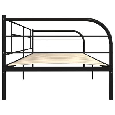 vidaXL Рамка за дневно легло, черна, метал, 90x200 см