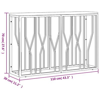 vidaXL Конзолна маса, златиста, инокс и регенерирано дърво