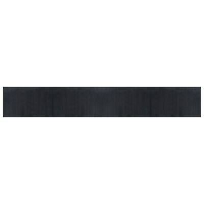 vidaXL Килим, правоъгълен, черен, 60x400 см, бамбук